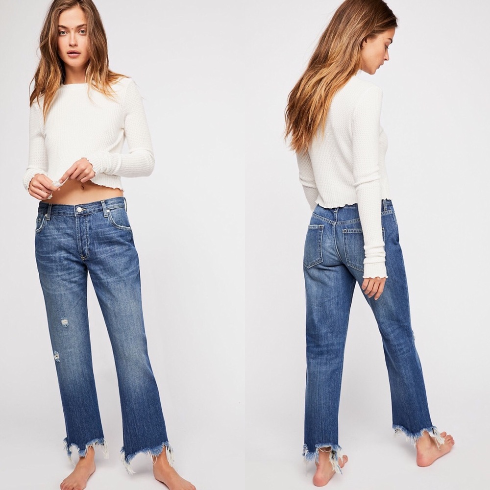 NWT Free People Maggie Mid-Rise Straight Leg Jeans